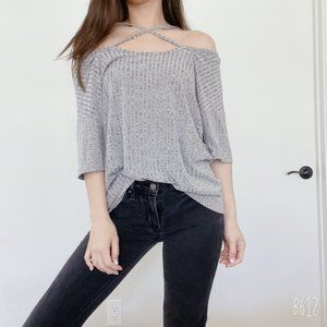 Grey off the shoulder top